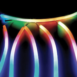 Flexible silicone LED strips with 360° circular colour luminous flux